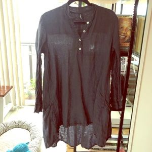 ONZ Dark Blue Linen Dress/Long Top